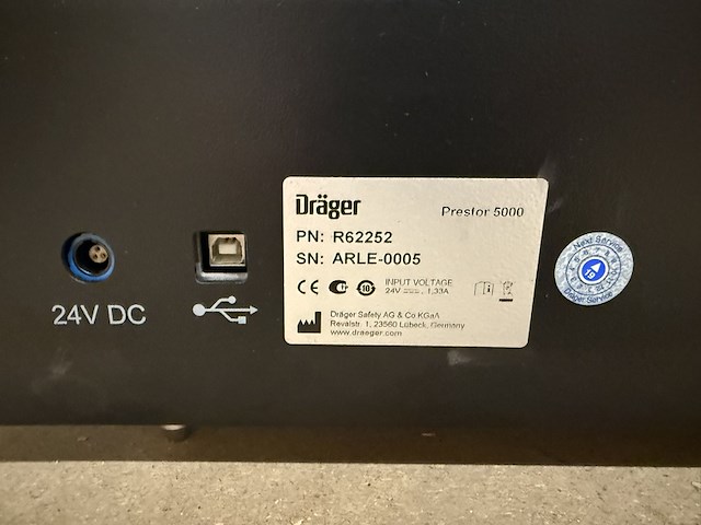 Druktest apparaat tbv volgelaatmasker, dräger, prestor 5000 - afbeelding 12 van  14