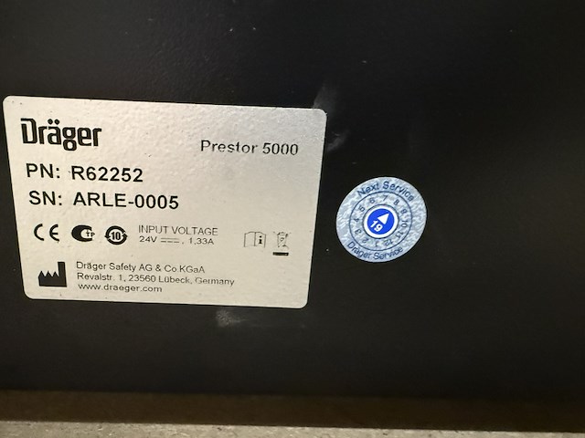 Druktest apparaat tbv volgelaatmasker, dräger, prestor 5000 - afbeelding 13 van  14