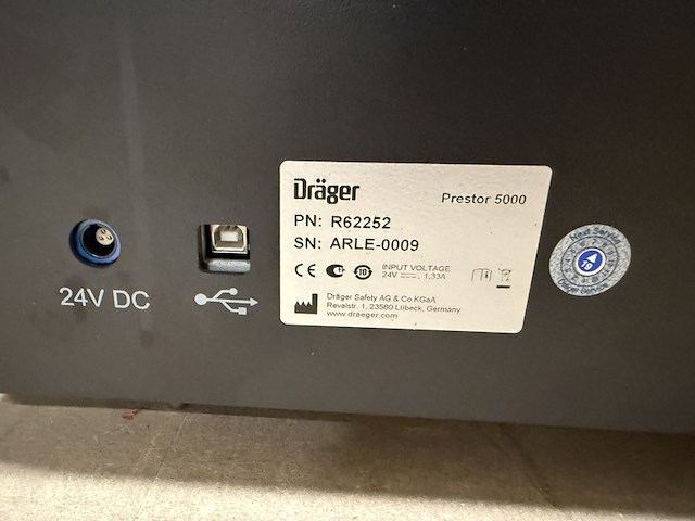 Druktest apparaat tbv volgelaatmasker, dräger, prestor 5000 - afbeelding 11 van  12