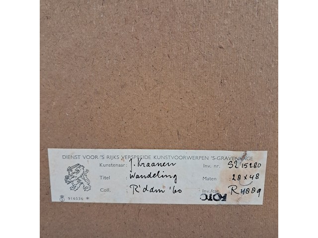 Drukwerk in lijst, j. kraanen, wandeling 6/8 - afbeelding 8 van  8