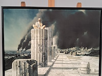 Drukwerk in lijst, reproductie van carel willink, simon de pilaarheilige - afbeelding 1 van  6