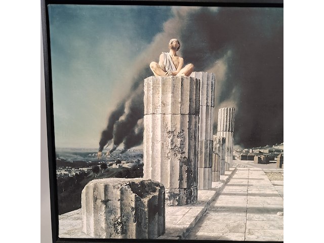 Drukwerk in lijst, reproductie van carel willink, simon de pilaarheilige - afbeelding 3 van  6