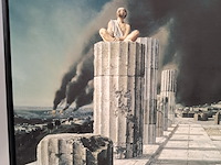 Drukwerk in lijst, reproductie van carel willink, simon de pilaarheilige - afbeelding 3 van  6