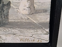 Drukwerk in lijst, reproductie van carel willink, simon de pilaarheilige - afbeelding 4 van  6