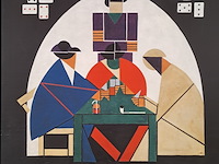 Drukwerk in lijst, reproductie van theo van doesburg, de kaartspelers - afbeelding 2 van  7