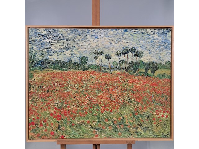 Drukwerk in lijst, reproductie van vincent van gogh, papaverveld - afbeelding 1 van  5