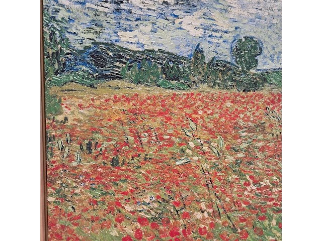 Drukwerk in lijst, reproductie van vincent van gogh, papaverveld - afbeelding 3 van  5