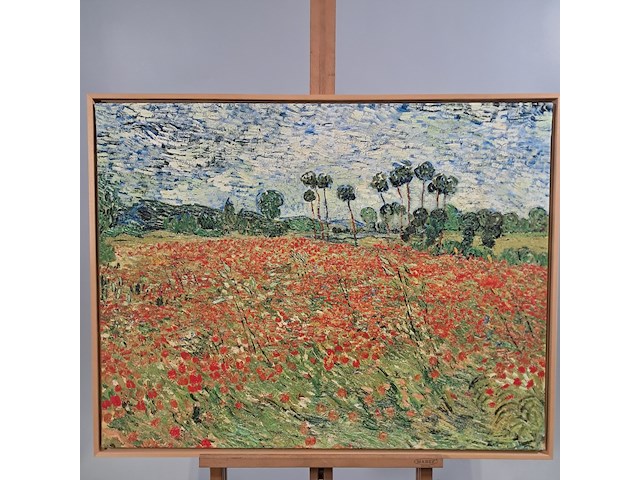 Drukwerk in lijst, reproductie van vincent van gogh, papaverveld - afbeelding 1 van  5
