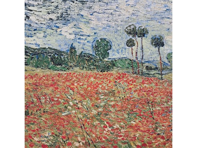 Drukwerk in lijst, reproductie van vincent van gogh, papaverveld - afbeelding 3 van  5