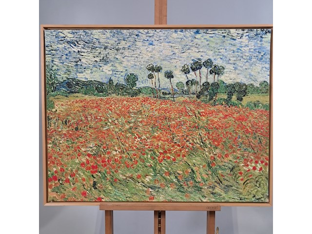 Drukwerk in lijst, reproductie van vincent van gogh, papaverveld - afbeelding 1 van  4