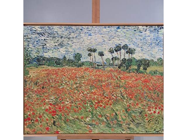 Drukwerk in lijst, reproductie van vincent van gogh, papaverveld - afbeelding 2 van  4