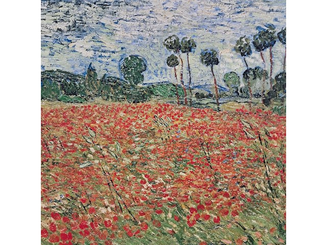 Drukwerk in lijst, reproductie van vincent van gogh, papaverveld - afbeelding 3 van  4