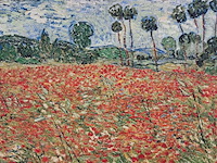 Drukwerk in lijst, reproductie van vincent van gogh, papaverveld - afbeelding 3 van  4