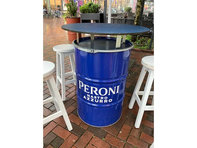 Drum tafel met barkrukken - afbeelding 6 van  8