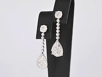 Druppel oorhangers briljant prinses diamant - afbeelding 3 van  8