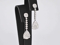 Druppel oorhangers briljant prinses diamant - afbeelding 4 van  8