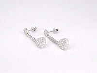 Druppel oorhangers briljant prinses diamant - afbeelding 7 van  8