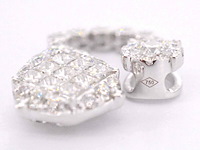 Druppelvormige hanger met briljant en princess geslepen diamanten, excl. ketting - afbeelding 6 van  7