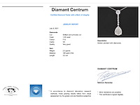 Druppelvormige hanger met briljant en princess geslepen diamanten - afbeelding 3 van  7
