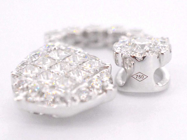 Druppelvormige hanger met briljant en princess geslepen diamanten - afbeelding 7 van  7