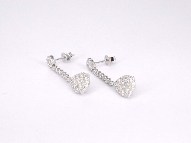 Druppelvormige oorhangers met briljant en princess geslepen diamanten - afbeelding 5 van  9