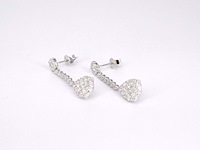 Druppelvormige oorhangers met briljant en princess geslepen diamanten - afbeelding 5 van  9