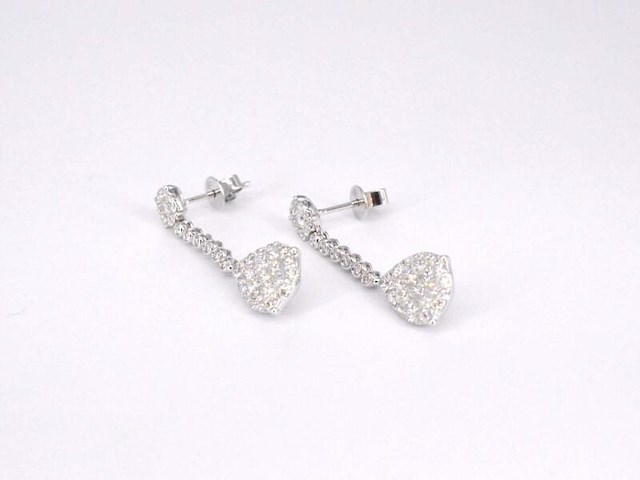 Druppelvormige oorhangers met briljant en princess geslepen diamanten - afbeelding 5 van  9