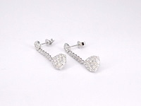 Druppelvormige oorhangers met briljant en princess geslepen diamanten - afbeelding 5 van  9