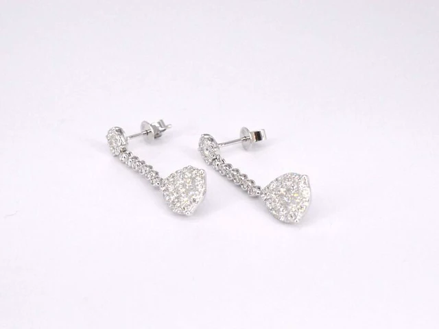 Druppelvormige oorhangers met briljant en princess geslepen diamanten - afbeelding 5 van  9