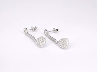Druppelvormige oorhangers met briljant en princess geslepen diamanten - afbeelding 5 van  9