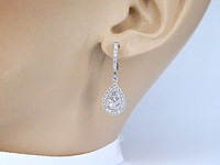 Druppelvormige oorhangers met briljant geslepen diamanten - afbeelding 3 van  10