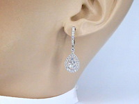 Druppelvormige oorhangers met briljant geslepen diamanten - afbeelding 3 van  10