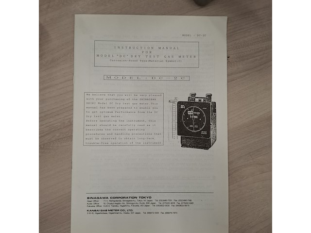 Dry test gasmeter shinagawa, dc-2 - afbeelding 8 van  8