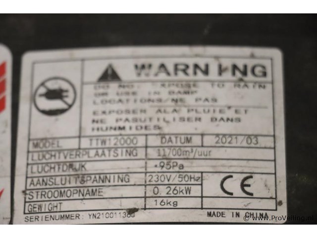 Dryfast axiale ventilator dwm12000 - afbeelding 3 van  6