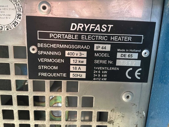 Dryfast de65 heater - afbeelding 3 van  3