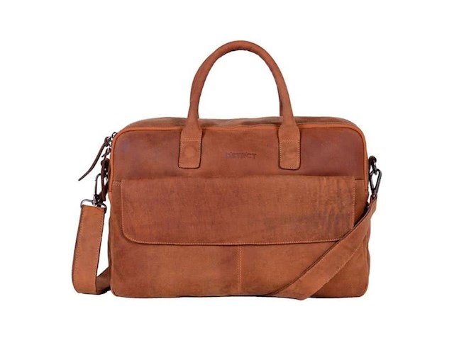 Dstrct wall street laptoptas 17 inch cognac - afbeelding 1 van  3