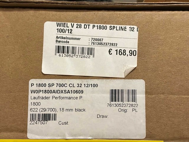 Dt swiss p1800 spline 622x20 velg - afbeelding 1 van  2