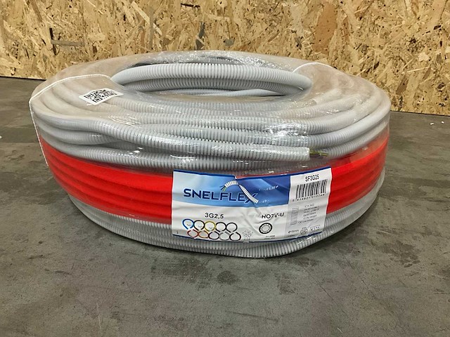 Dtc snelflex rol a 100mtr. flex. buis 5/8"voorbedraad 16mm/h07v-3x2,5mm - afbeelding 1 van  5