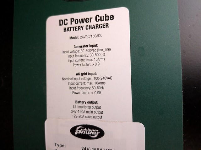 Dual input battery charger whisperpower, dc powercube 24vdc/150adc - afbeelding 7 van  8