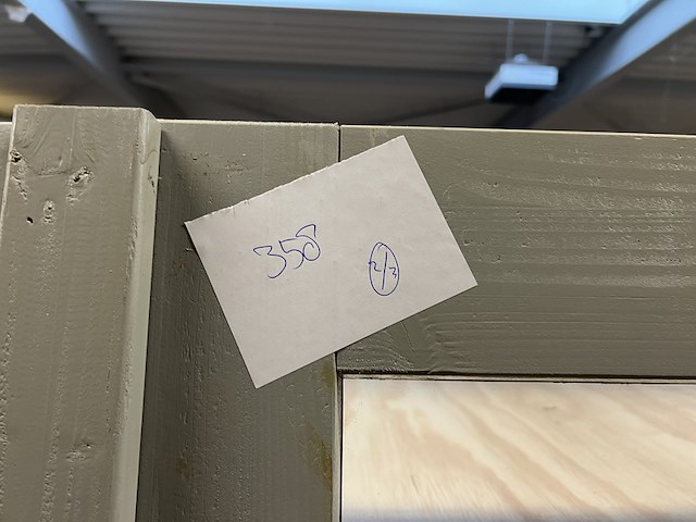 Dubbel deurkozijn, grijs gespoten hillhout - afbeelding 4 van  5