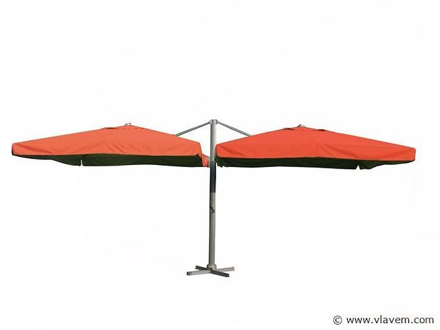 Dubbel hangende parasol oranje (2 * 300x400cm) - afbeelding 1 van  3