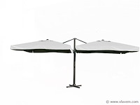 Dubbel hangende parasol wit (2 * 300x400cm) - afbeelding 1 van  3