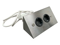 Dubbel hoekstopcontact rvs thebo - afbeelding 1 van  2