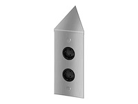 Dubbel hoekstopcontact schuin rvs thebo - afbeelding 2 van  6