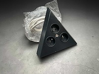 Dubbel hoekstopcontact thebo mat zwart - afbeelding 1 van  2