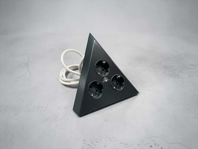 Dubbel hoekstopcontact thebo mat zwart - afbeelding 1 van  3