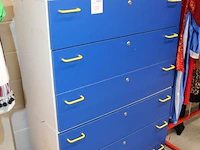 Dubbel ladekast met zes laden. afmeting 100 x 47 cm. totale hoogte 143 cm - afbeelding 2 van  4