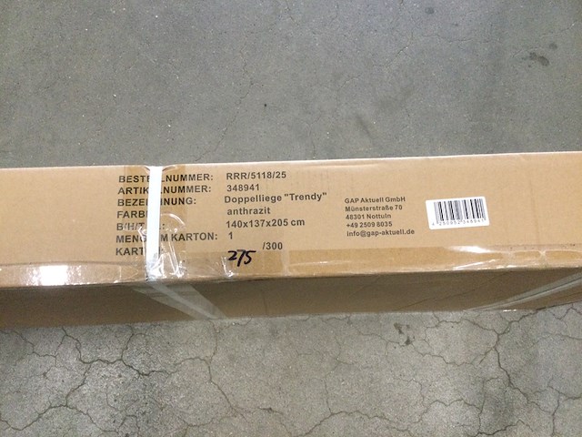 Dubbel ligbed, gardissimo, doppelliege trendy, antraciet - afbeelding 5 van  6