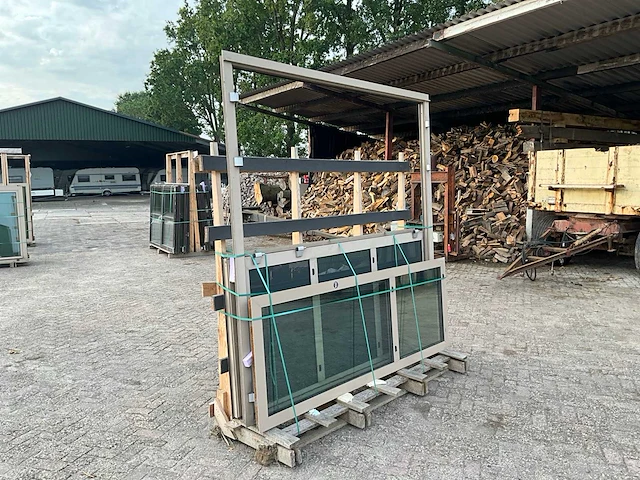 Dubbeldeur met glas aluminium - afbeelding 1 van  4
