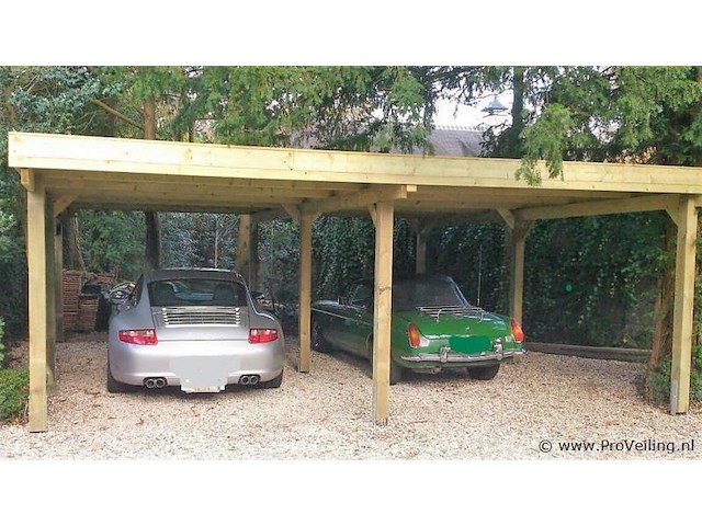 Dubbele carport 750x600x270cm - vrijstaand - afbeelding 2 van  3